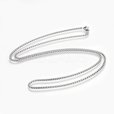 Non-Tarnish 304 Stainless Steel Box chain Necklaces LS-NJEW-F242-13P-D-1