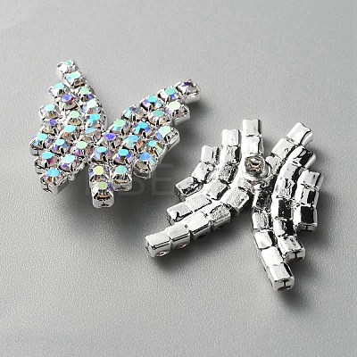 1-Hole Zinc Alloy Rhinestone Shank Buttons FIND-WH0152-110S-1