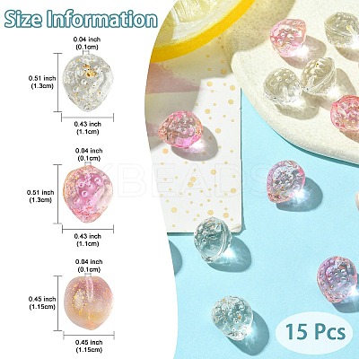 15Pcs 3 Styles Transparent Glass Beads GLAA-YW0003-69-1