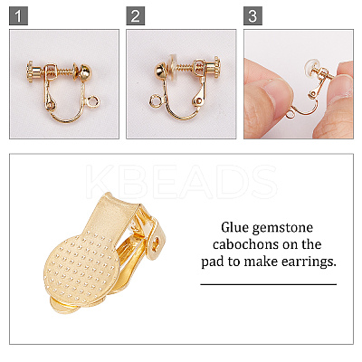 12Pcs 6 Style Brass Clip-on Earring Findings DIY-SC0021-28-1
