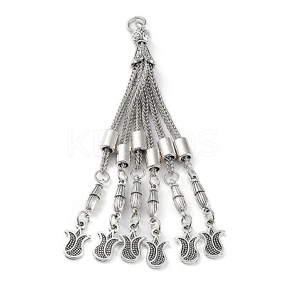 Tibetan Style Alloy Curb Chain Tassel Big Pendants FIND-K013-01AS-02-1