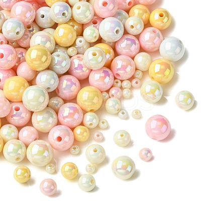 250G UV Plating Rainbow Iridescent Opaque Acrylic Beads PACR-CJ0001-38C-1