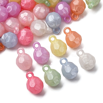 Opaque Luminous Glitter Powder Acrylic Pendants OACR-G052-12C-1
