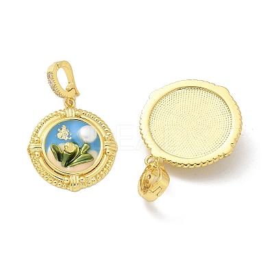 Brass Enamel Pendants KK-Z083-12G-1