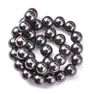 Magnetic Synthetic Hematite Beads Strands X-G-Q893-12mm-1