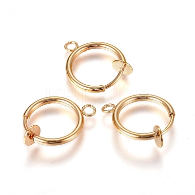304 Stainless Steel Clip-on Earring Findings X-STAS-L238-025G-1