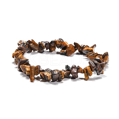 Tiger Eye Chips Stretch Bracelets BJEW-JB01308-02-1