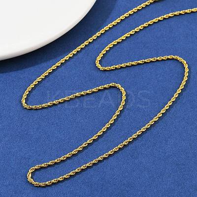 2MM Brass Rope Chain Necklaces for Women Men NJEW-G174-01G-1