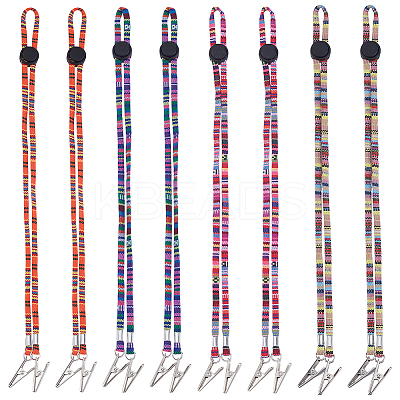 8Pcs 4 Colors Ethnic Style Cotton Cord Napkin Clip AJEW-FG0005-37-1