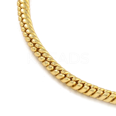 2.5mm Brass European Style Round Snake Chain Bracelets for Jewelry Making BJEW-P338-01G-1