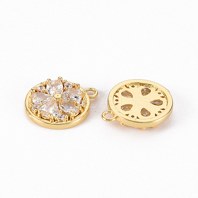 Brass Micro Pave Clear Cubic Zirconia Charms LS-X-ZIRC-S068-044-NF-1