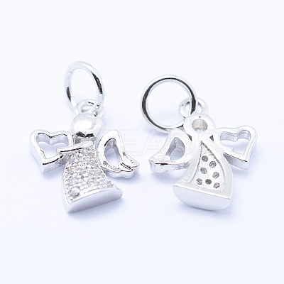 Brass Micro Pave Cubic Zirconia Charms KK-P133-03P-NR-1