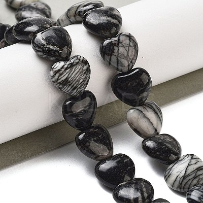 Natural Black Netstone Beads Strands G-B022-27C-1