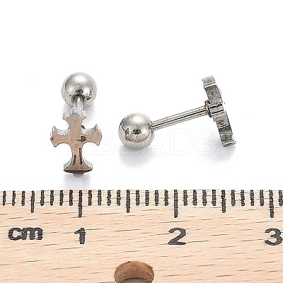 Tarnish Resistant 201 Stainless Steel Barbell Cartilage Earrings EJEW-R147-31-1