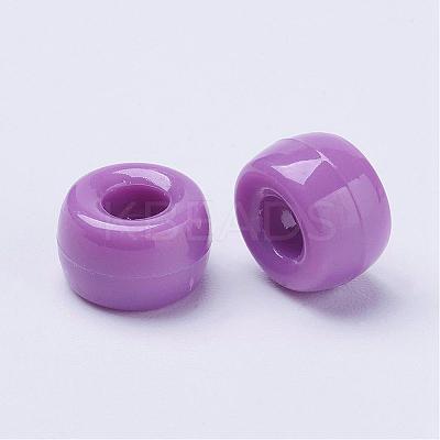 Opaque Acrylic European Large Hole Beads PL338-7-1