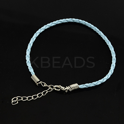 Trendy Braided Imitation Leather Bracelet Making BJEW-S076-010-1
