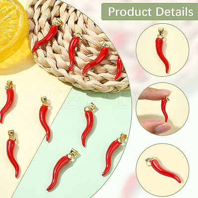 10Pcs Brass Enamel Pendants KK-SC0006-88-1