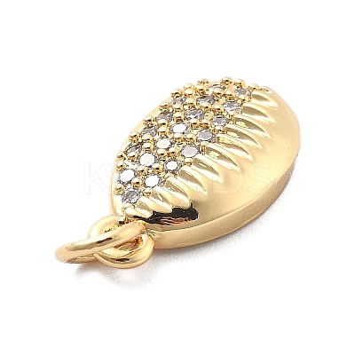 Rack Plating Brass with Cubic Zirconia Pendants KK-Q017-15B-G-1