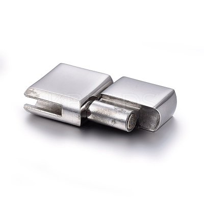 Tarnish Resistant 304 Stainless Steel Magnetic Clasps with Glue-in Ends STAS-E440-49P-1
