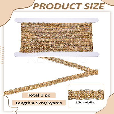 5Yards Polyester Floral Lace Trim OCOR-LP0002-22A-1