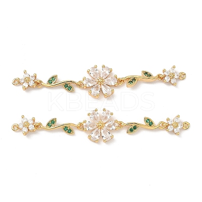 Brass Pave Cubic Zirconia Connector Charms KK-Z139-02G-02-1