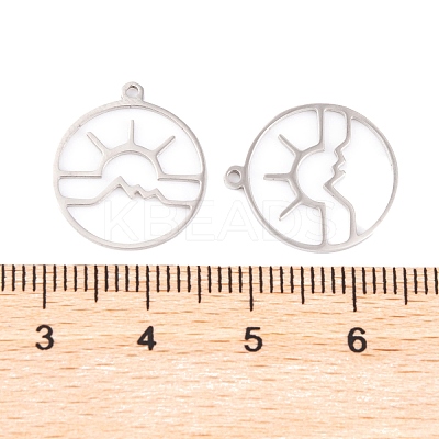 Non-Tarnish 5Pcs 201 Stainless Steel Pendants LS-STAS-M056-01B-P-1