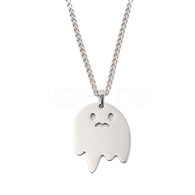 Anti-Tarnish 201 Stainless Steel Pendant Twisted Chain Necklaces for Women NJEW-U018-01P-05-1