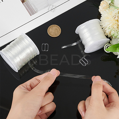 2 Rolls 2 Styles Invisible Stretchy TPU Plastic Transparent Elastic Strap FIND-BC0004-80-1
