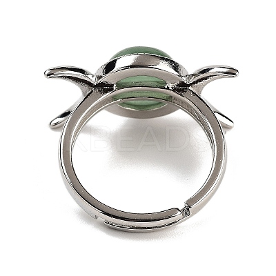 Natural Green Aventurine Adjustable Rings RJEW-K271-01P-12-1