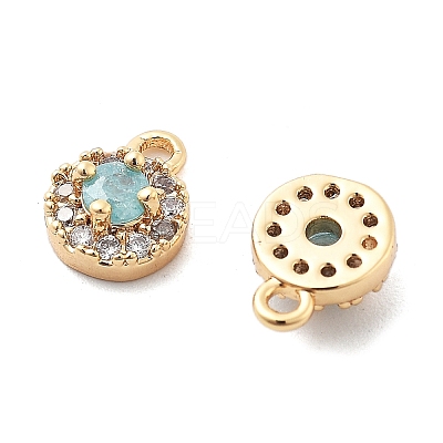 Brass Micro Pave Cubic Zirconia Charms KK-L222-001G-01-1