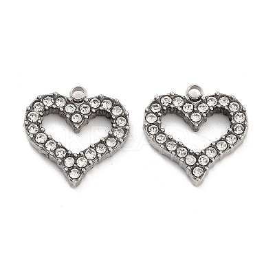 304 Stainless Steel Rhinestone Pendants STAS-S131-03P-1