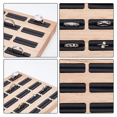 20-Slot Wood Ring Display Tray Stands RDIS-WH0033-24-1