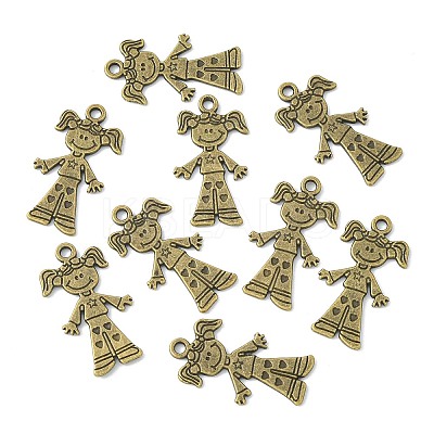 Tibetan Style Alloy Girl Pendants TIBEP-S116-AB-NR-1