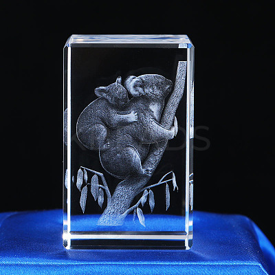 3D Laser Engraving Animal Glass Figurine DJEW-R013-01E-1