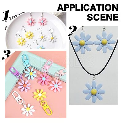54Pcs 9 Styles Opaque & Transparent Resin Pendants RESI-AR0001-38-1