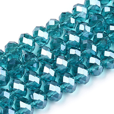 Electroplate Glass Beads Strands EGLA-A034-T6mm-A33-1