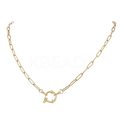 4MM 304 Stainless Steel Paperclip Chain Necklaces with Spring Ring Clasps NJEW-JN05708-1
