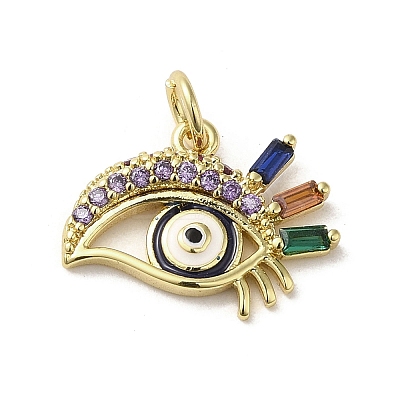 Brass Micro Pave Cubic Zirconia Pendants KK-E092-11G-02-1
