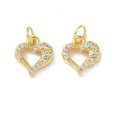 Brass Micro Pave Cubic Zirconia Pendants KK-I379-15G-01-1