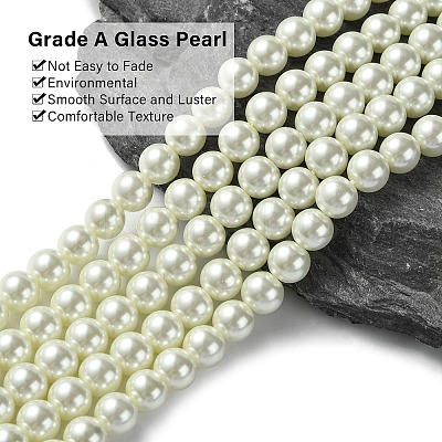 Eco-Friendly Dyed Glass Pearl Round Beads Strands HY-A002-8mm-RB011-1