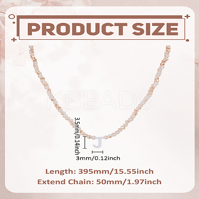 1Pc Glass Rondelle Beaded Necklaces NJEW-LP0007-23J-1