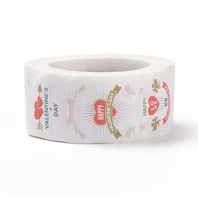 Valentine's Day Round Paper Stickers DIY-I107-05B-1