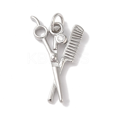 Rack Plating Brass & Cubic Zirconia Pendants LS-KK-L216-062P-1
