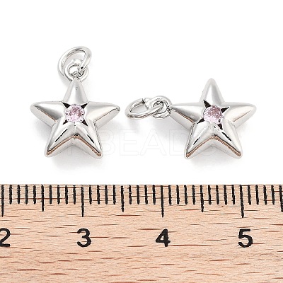 Brass with Cubic Zirconia Pendants KK-P271-38B-02P-1