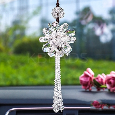 Glass Flower Pendant Decorations PW-WG637EB-05-1