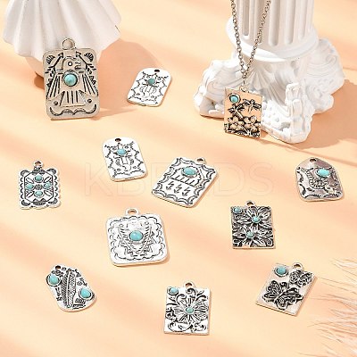 24Pcs 12 Styles Resin Imitation Turquoise Pendants FIND-CJ0003-52-1