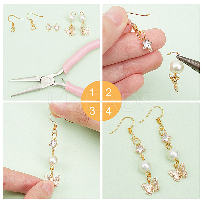 20Pcs 5 Style Brass Micro Pave Cubic Zirconia Links KK-BC0007-59-1