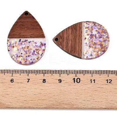 Epoxy Resin & Walnut Wood Pendants RESI-T057-11C-1