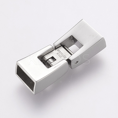 Tarnish Resistant 304 Stainless Steel Fold Over Clasps STAS-E144-148P-1