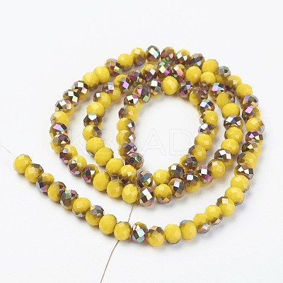 Electroplate Opaque Glass Beads Strands EGLA-A034-P8mm-R16-1